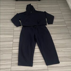 Elle Black Track Pants and Hoodie Set